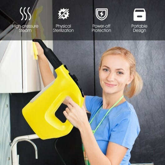 1400W Multipurpose Pressurized Steam Cleaner With 17 Pieces Accessories-Gray B593-ES10028US