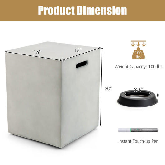 Propane Tank Cover Hideaway Table for Standard 20 Pounds Propane Tank-Gray B593-NP10588US