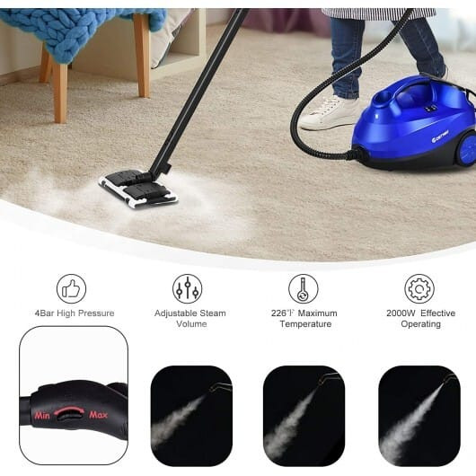 2000W Heavy Duty Multi-purpose Steam Cleaner Mop with Detachable Handheld Unit-Red B593-EP24434USColor