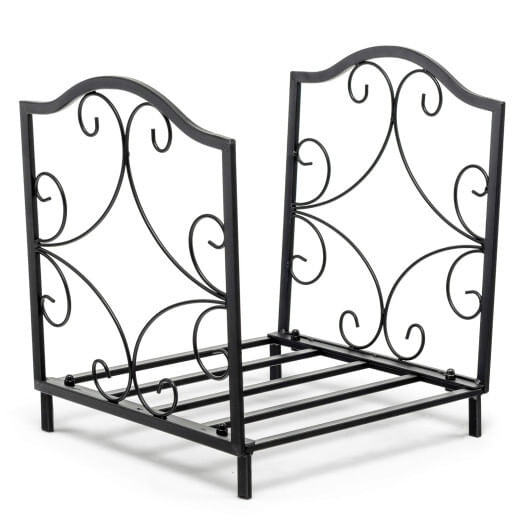 Heavy-Duty Steel Firewood Log Rack - Color: Black D681-HV10307