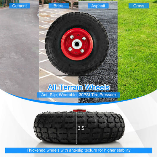 Firewood Log Cart Carrier with Wear-Resistant and Shockproof Rubber Wheels B593-TA10001