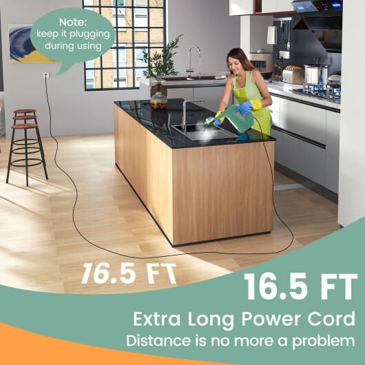 1400W Handheld Steam Cleaner with 14-Piece Accessory Kit and Child Lock-Green - Color: Green D681-ES10287US-LS