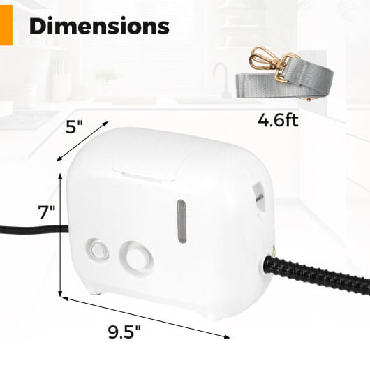 1500W Portable Steam Cleaner with 34 oz Water Tank-White - Color: White D681-ES10395US-WH