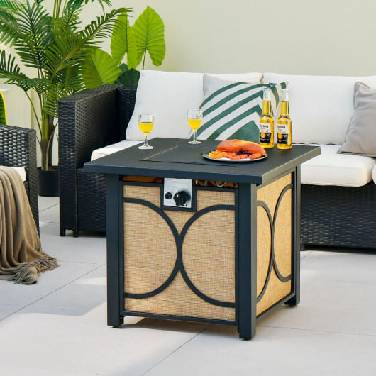 28 Inch 50000 BTU Outdoor Square Fire Pit Table with Cover B593-NP10881