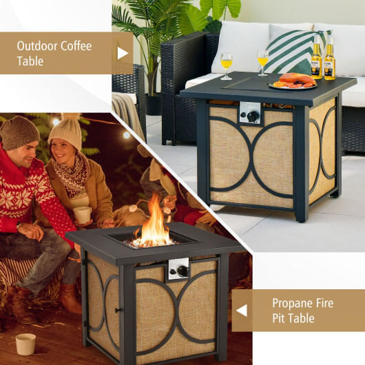 28 Inch 50000 BTU Outdoor Square Fire Pit Table with Cover B593-NP10881