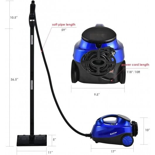 2000W Heavy Duty Multi-purpose Steam Cleaner Mop with Detachable Handheld Unit-Blue - Color: Blue D681-EP24434US-BL