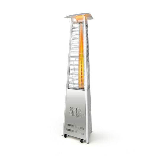 42 000 BTU Stainless Steel Pyramid Patio Heater With Wheels B593-NP10040US+