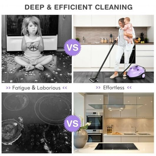 2000W Heavy Duty Multi-purpose Steam Cleaner Mop with Detachable Handheld Unit-Purple - Color: Purp D681-EP24434US-PU
