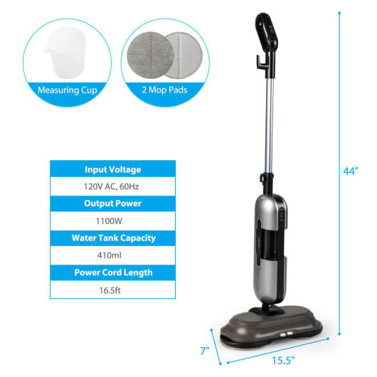1100W Handheld Detachable Steam Mop with LED Headlights B593-ES10121US