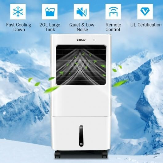 Evaporative Portable Air Cooler Fan w/ Remote Control-White B593-EP24513US