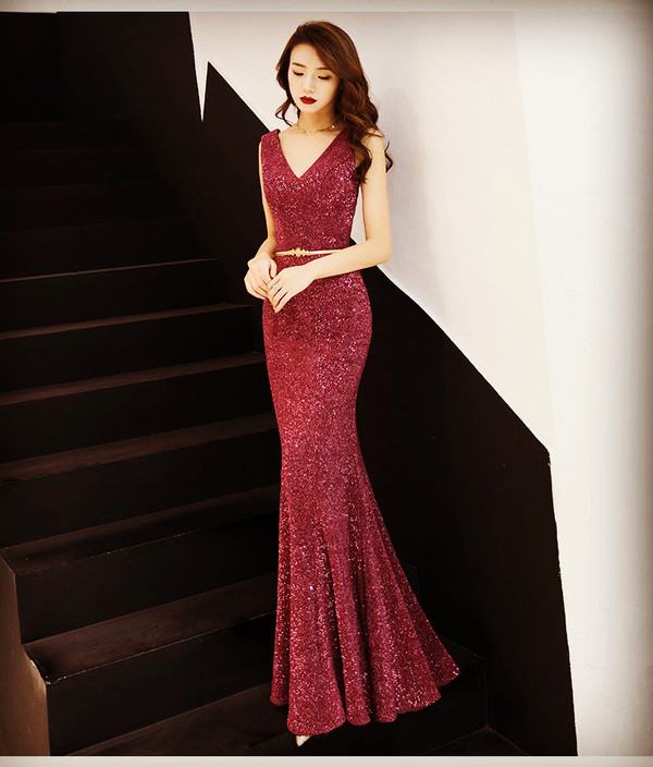 Elegant fishtail bright temperament ladies long dress Q119-CJNSSYLY01309