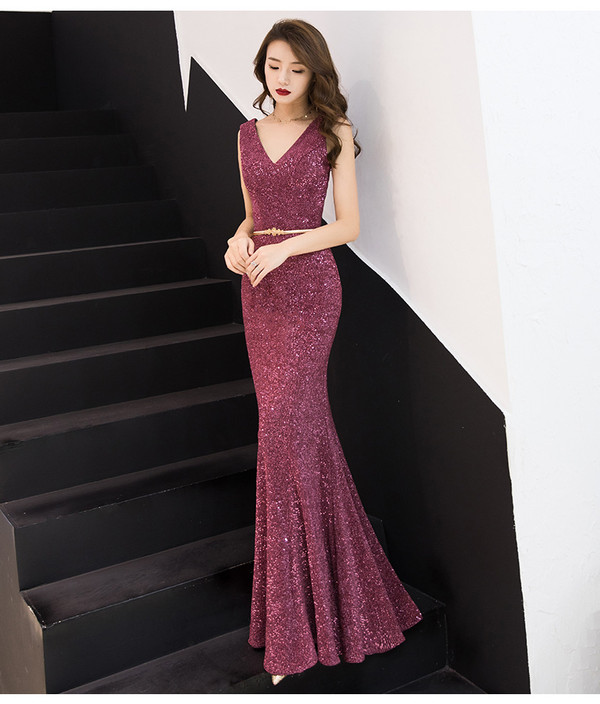 Elegant fishtail bright temperament ladies long dress Q119-CJNSSYLY01309
