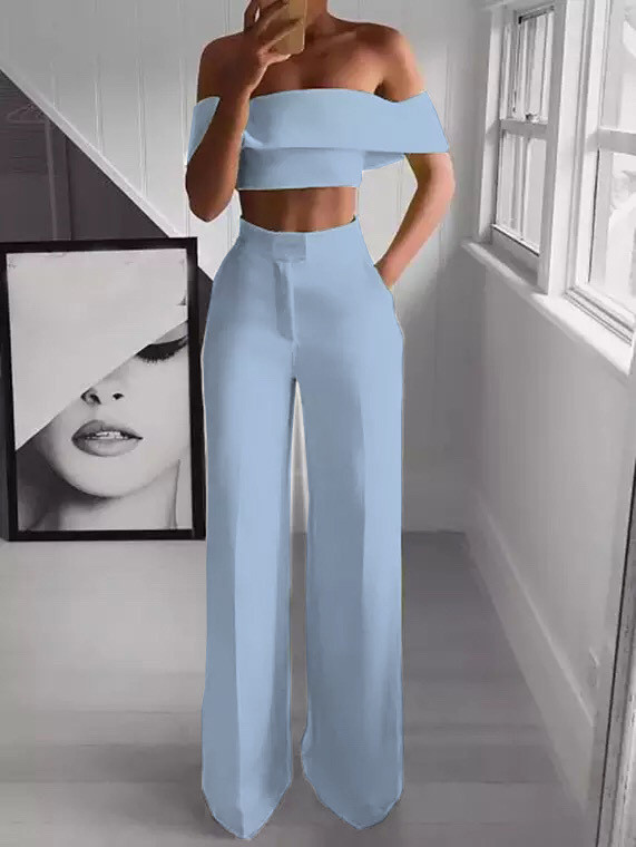 One-shoulder mop pants suit Q119-CJNSSYLY02534