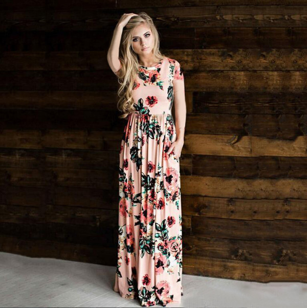 European and American summer round neck flower pattern dress Q119-CJNSSYLY00768