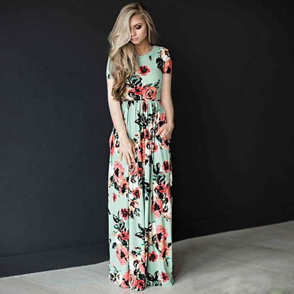 European and American summer round neck flower pattern dress Q119-CJNSSYLY00768