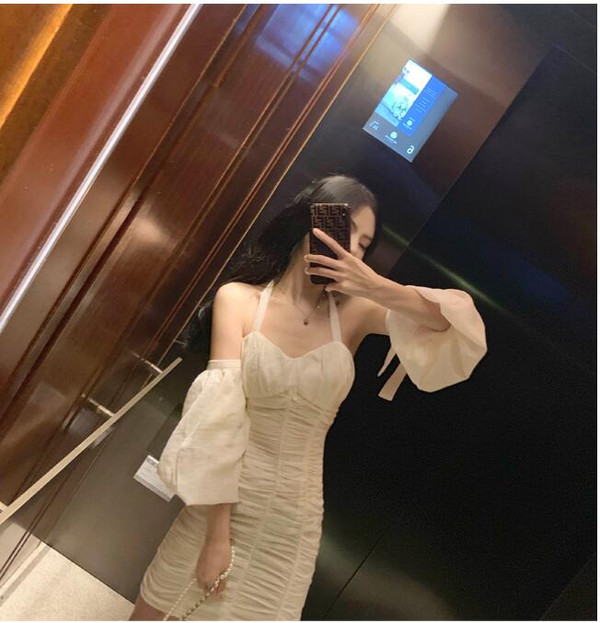 OKMA Halter Dress Tie Wrinkles Q119-CJNSSYLY02201