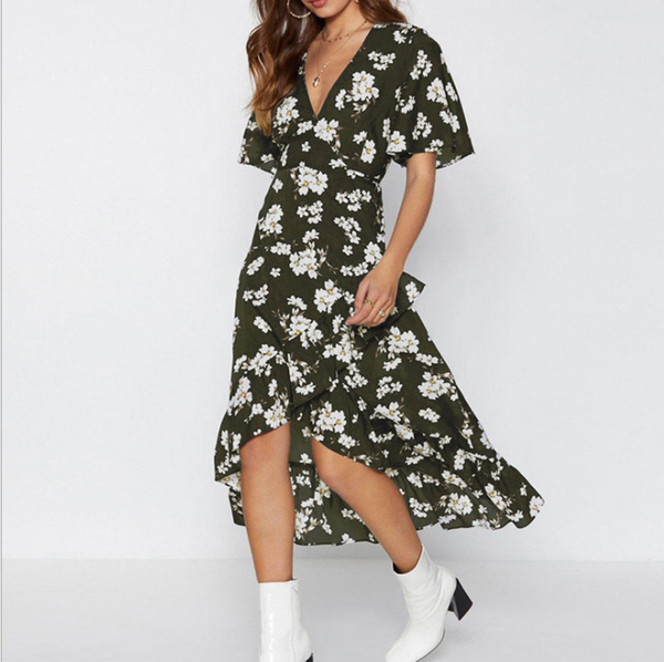 Chiffon print dress Q119-CJNSSYLY01995