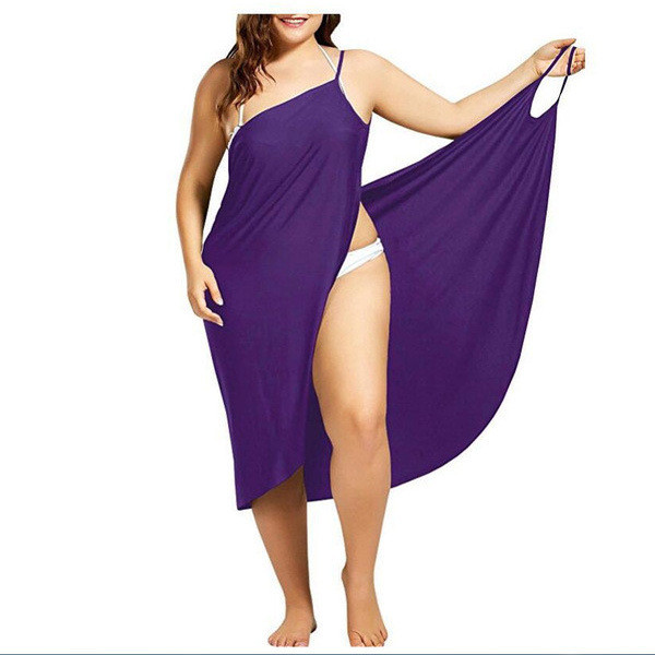Europe and the United States new EBAY explosion models striped sling beach wrap skirt beach skirt h Q119-CJNSSYLY01817-A Purple-M