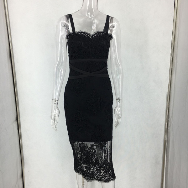 Mesh embroidered sexy suspenders lace dress Q119-CJNSSYLY01455