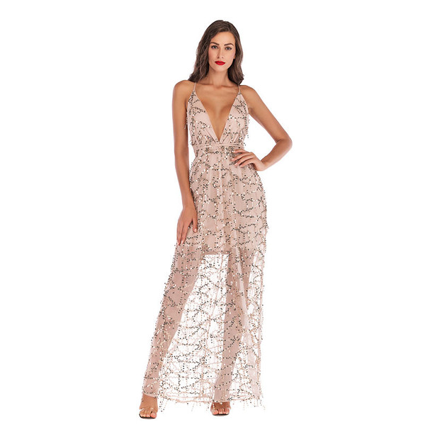 Sequined suspender tassel dress Q119-CJNSSYLY02474