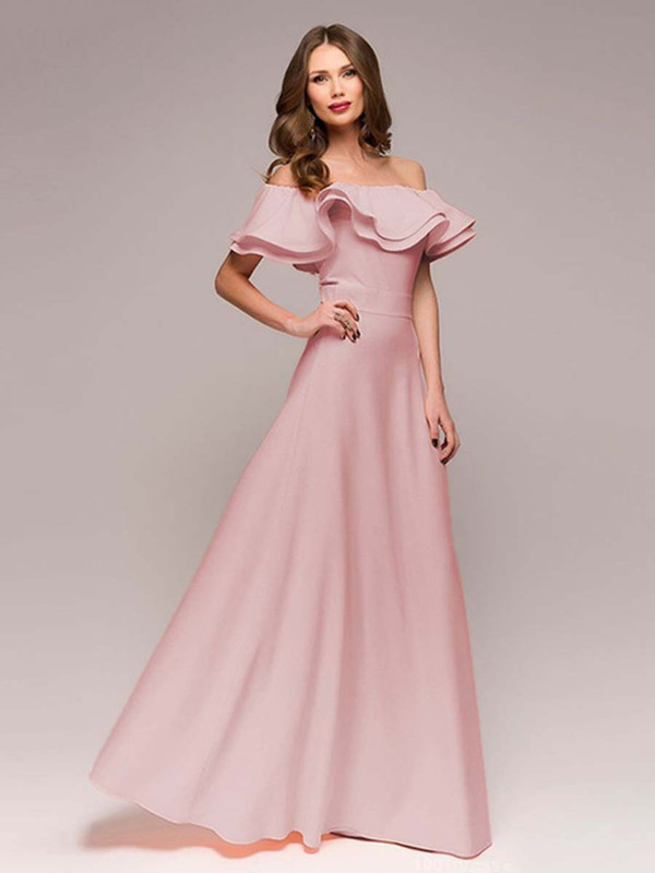 spring new AliExpress Amazon word shoulder long paragraph Qi Slim dress Q119-CJNSSYLY01761