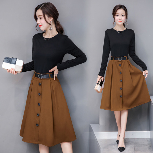 Cultivate one's morality Fake two piece Medium long dress Q119-CJNSSYLY00708