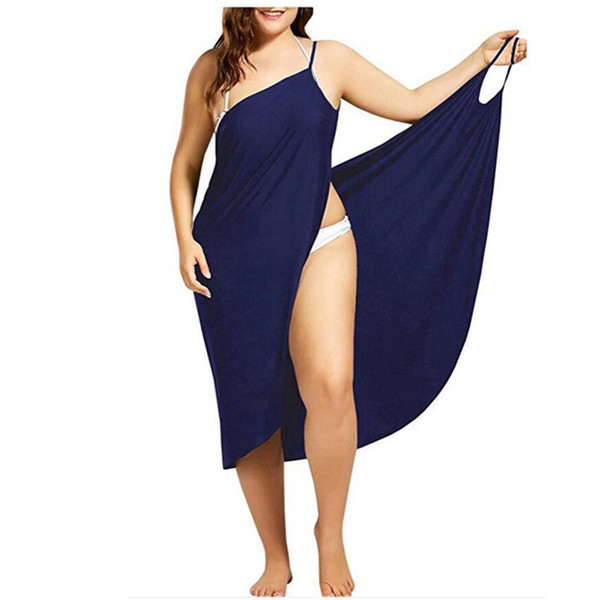 Europe and the United States new EBAY explosion models striped sling beach wrap skirt beach skirt h Q119-CJNSSYLY01817-A Blue-S