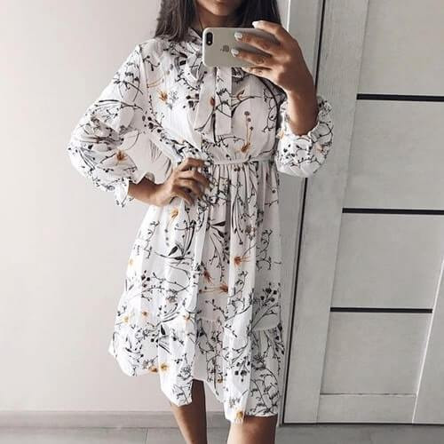 Chiffon floral dress Q119-CJNSSYLY01601