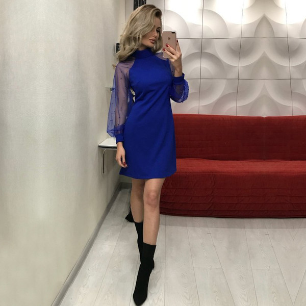 Temperament Commuter Sexy Lace Long Sleeve Hip Dress Q119-CJNSSYLY01037