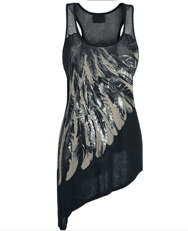 Women Tank Top Summer Feather Print Vest Shirts Q119-CJNSSYLY00079