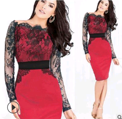 Women's autumn dress European and American lace stitching new dress Q119-CJNSSYLY01089