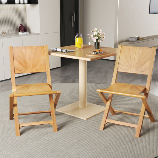 2 Pieces Folding Patio Chairs with Inclined Backrest D681-JV12297