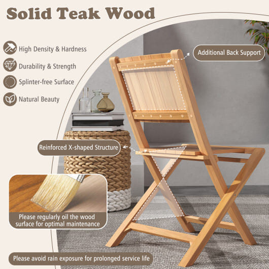 2 Pieces Folding Patio Chairs with Inclined Backrest D681-JV12297