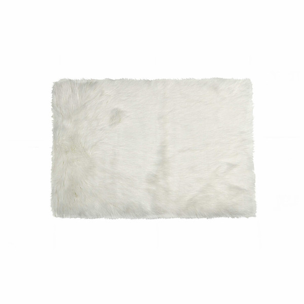 5' X 8' Off White Faux Fur Flokati Area Rug N270-294255