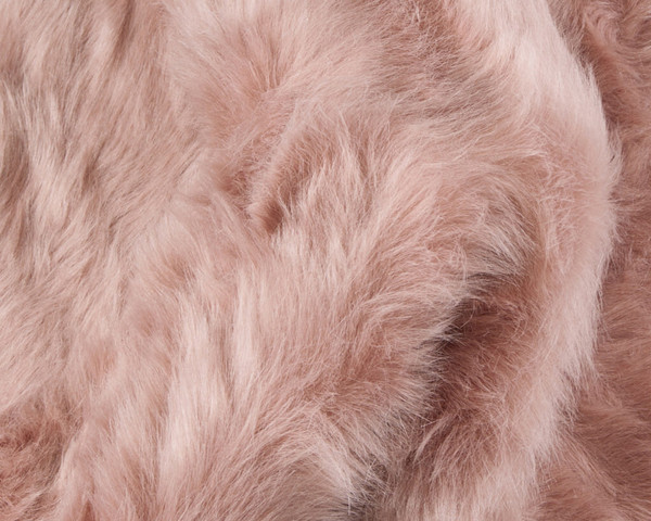 6' X 6' Dusty Rose Round Faux Fur Washable Non Skid Area Rug N270-476667