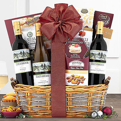 Edenbrook Trio: Gourmet Wine Gift Basket Z954-WC-738
