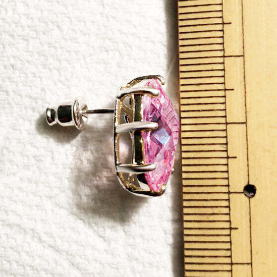 LOAS1369 - Sterling Silver Earrings with AAA Grade CZ in Pink A874-loas1369