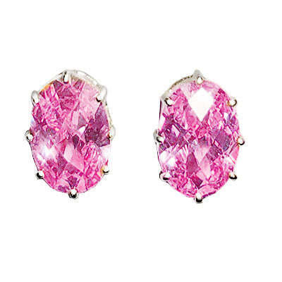 LOAS1369 - Sterling Silver Earrings with AAA Grade CZ in Pink A874-loas1369