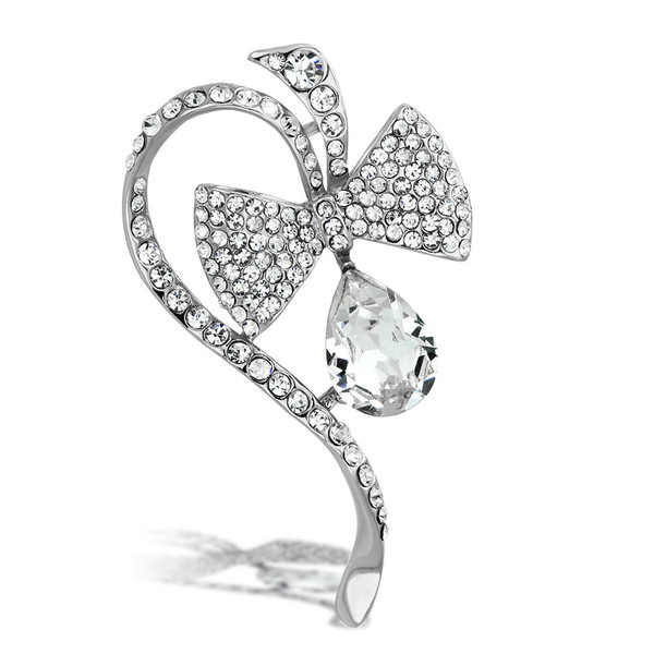LO2832 - Flash Rose Gold White Metal Brooches with Synthetic Synthetic Glass in Clear A874-LO2832