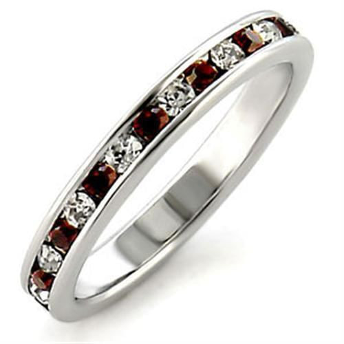 LOA508 - High-Polished 925 Sterling Silver Ring with Top Grade Crystal  in Garnet A874-LOA508
