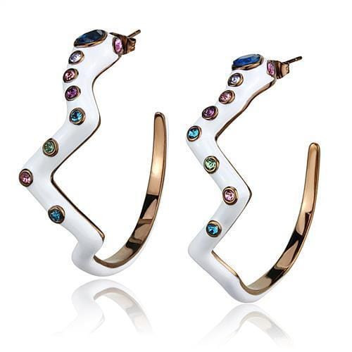 TK2729 - IP Coffee light Stainless Steel Earrings with Top Grade Crystal  in Multi Color A874-TK2729