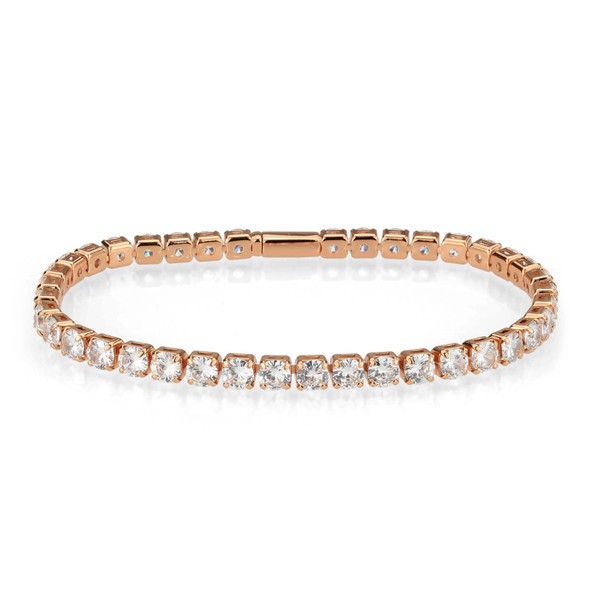 3W1720 - Rose Gold Brass Bracelet with AAA Grade CZ in Clear A874-3w1720