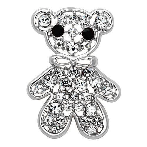 LO2791 - Imitation Rhodium White Metal Brooches with Top Grade Crystal  in Clear A874-LO2791