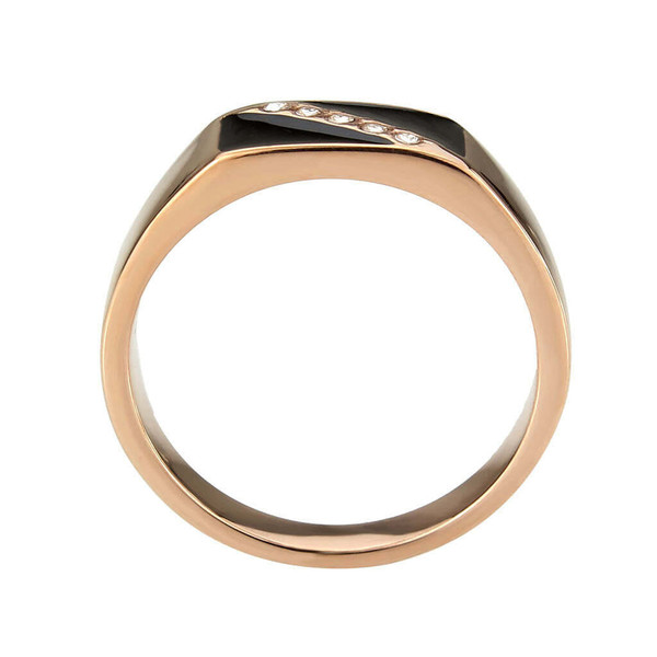 TK3831 - IP Rose Gold(Ion Plating) Stainless Steel Ring with Top Grade Crystal in Clear A874-tk3831