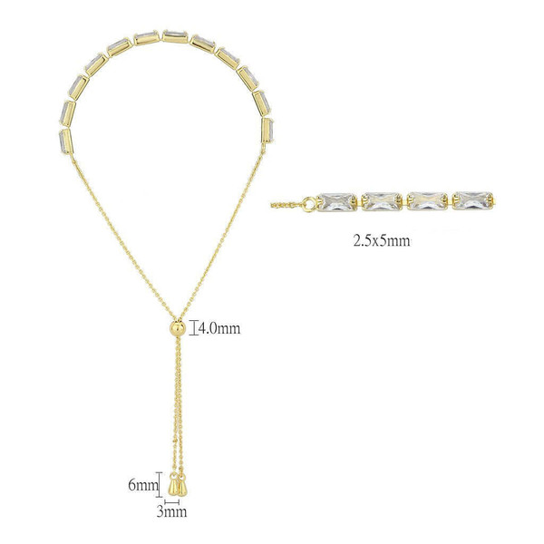 3W1662 - Gold Brass Bracelet with AAA Grade CZ in Clear A874-3w1662