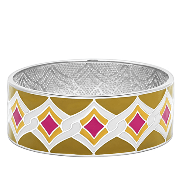 TK291 - High polished (no plating) Stainless Steel Bangle with Epoxy  in Multi Color A874-TK291