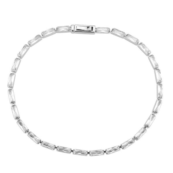 3W1706 - Rhodium Brass Bracelet with AAA Grade CZ in Clear A874-3w1706