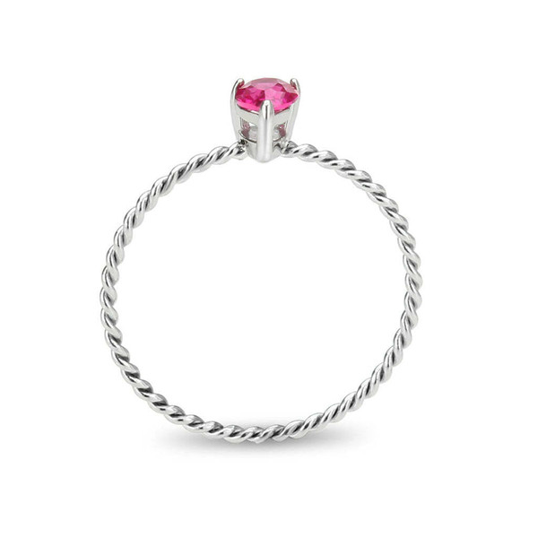 TK3863 - High polished (no plating) Stainless Steel Ring with AAA Grade CZ in Ruby A874-tk3863
