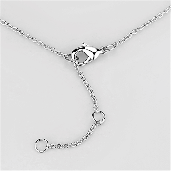 3W432 - Rhodium Brass Necklace with AAA Grade CZ  in Clear A874-3W432