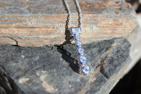 LOAS1371 - Rhodium Plating 925 Sterling Silver Chain Pendant with AAA CZ in Clear A874-loas1371-rhodium-plating-925-sterling-silver-chain-pendant-with-aaa-cz-in-clear